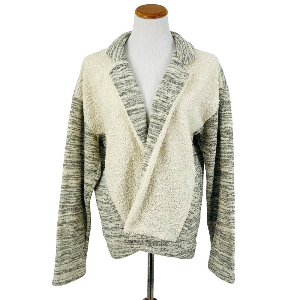 Anthropologie Cozy French Terry Open Front Collard Jacket - Picture 12 of 14